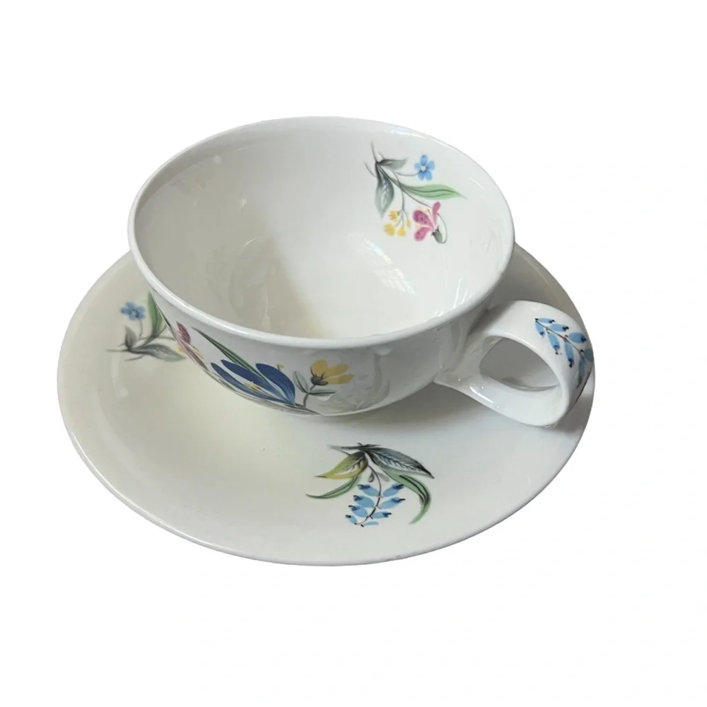 3 Hall Hallcraft Eva Zeisel Bouquet Bread & Butter Oval Plate + Teacup & Saucer